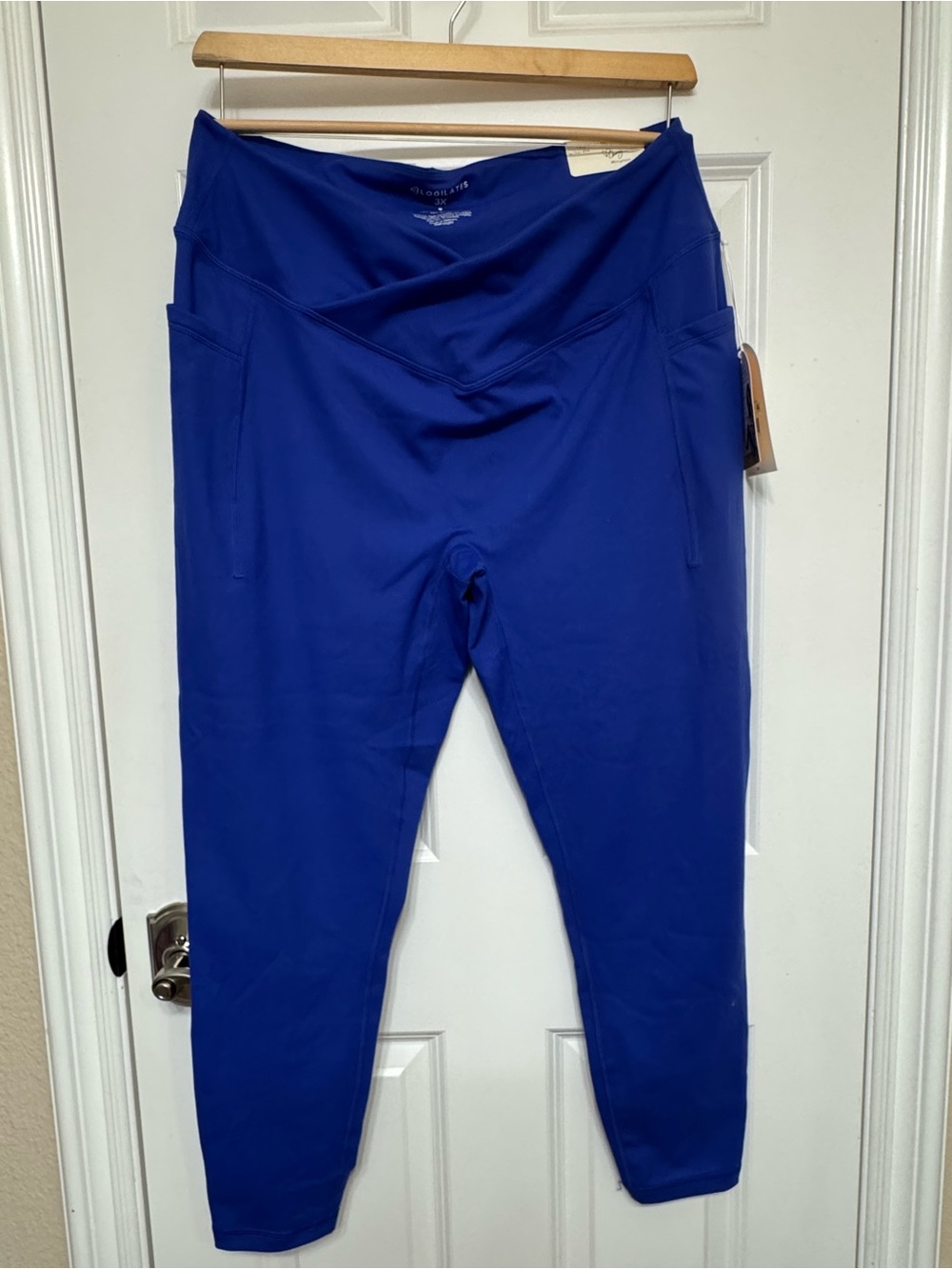 Crisscross High-Rise Leggings Royal Blue